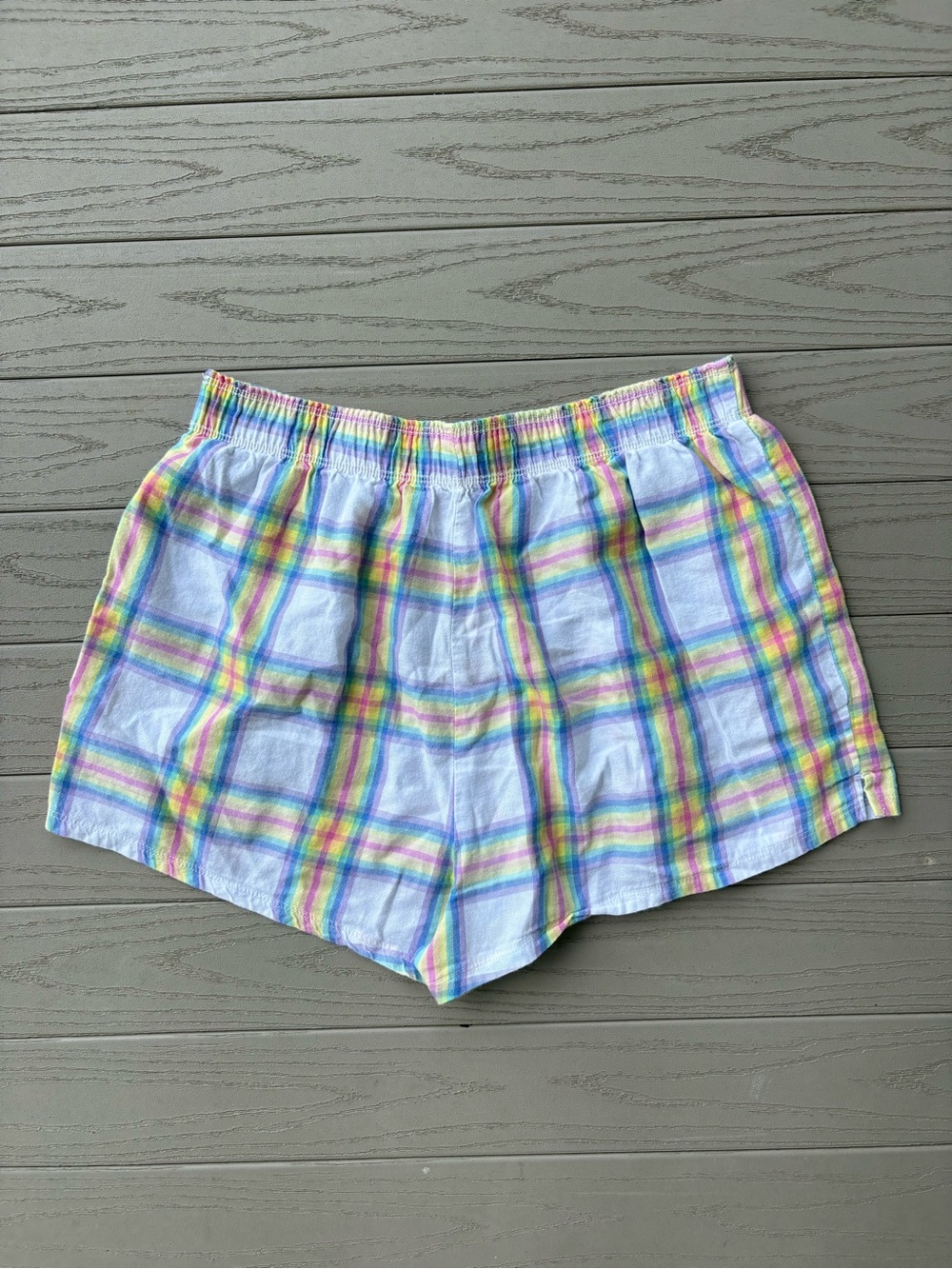 Colsie Rainbow Plaid Pajama Boxer Shorts - Picture 4 of 4